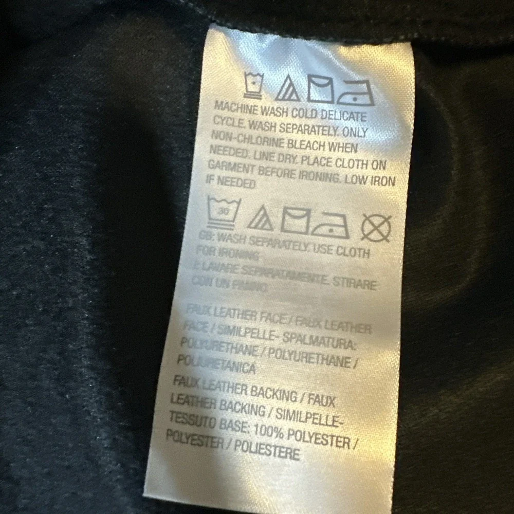 Susan Graver Women's Faux Leather Button Front Dress Black Sz MP NWOT - Citycore
